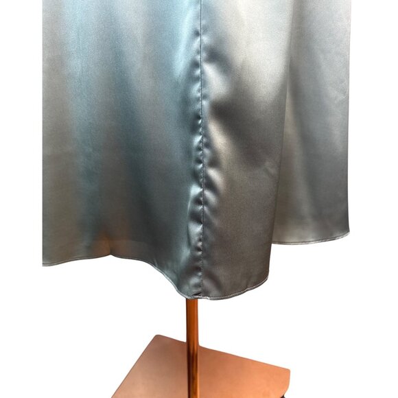 Hutch ModCloth Size 2 Tie-Back Midi Fit & Flare Green Satin Dress Lined Pockets - Picture 12 of 16